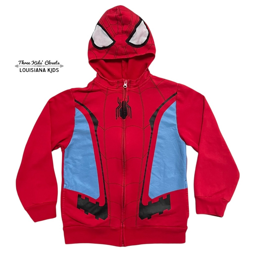 Marvel Sz M Boys Red Spider-Man Far From Home Costume Mask Hoodie